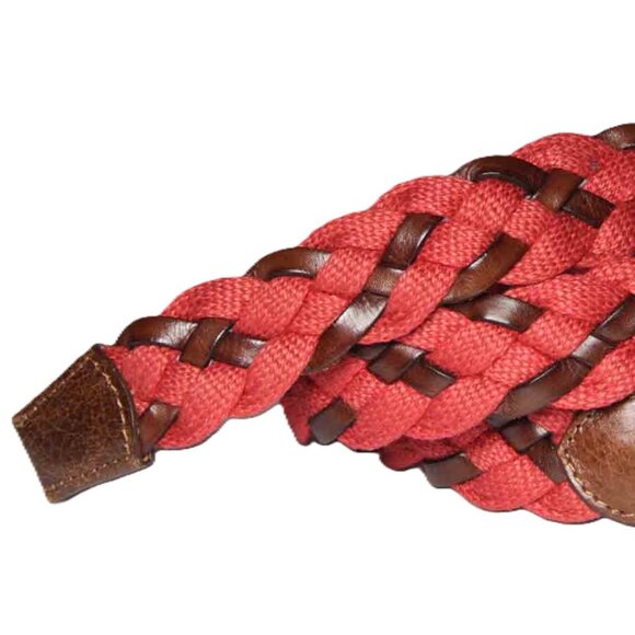 Dimoni Spain Leather and Fabric Braided Belt Handmade Men's Size 36 - Picture 3 of 3